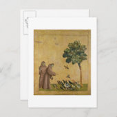 St Francis von Assisi predigend zu den Vögeln Postkarte (Vorne/Hinten)
