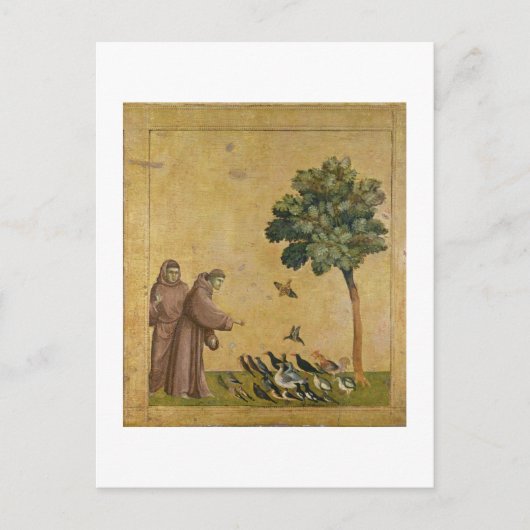 St Francis von Assisi predigend zu den Vögeln Postkarte (Vorderseite)