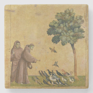 St Francis von Assisi predigend zu den Vögeln Steinuntersetzer