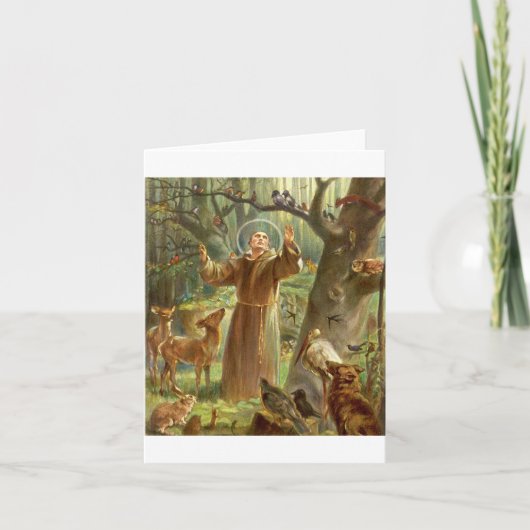St. Francis von Assisi predigt den Tieren Karte (Vorderseite)