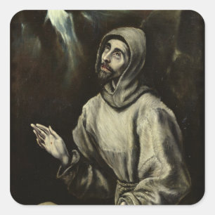 St. Francis von Assisi Quadratischer Aufkleber