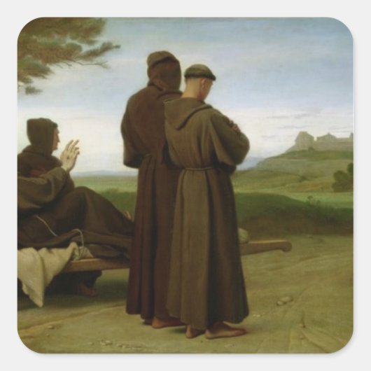 St. Francis von Assisi Quadratischer Aufkleber (Vorderseite)