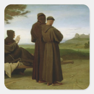 St Francis von Assisi Quadratischer Aufkleber