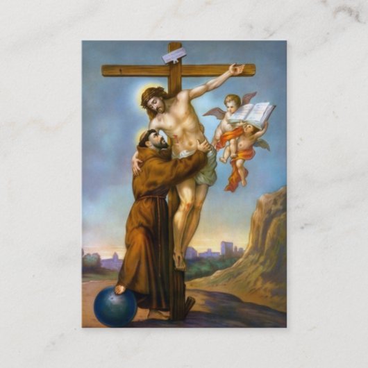 St. Francis von Assisi Religious Holy Cards Visitenkarte (Vorderseite)
