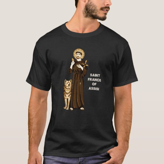St. Francis von Assisi Schutzheilige der Tiere Cat T-Shirt (Vorderseite)