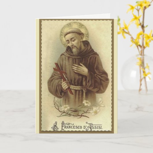 St Francis von Assisi-Schutzpatron der Tiere Karte (Gelbe Blume)