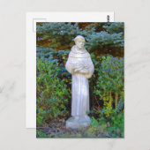 St. Francis von Assisi Statue im Hof. Postkarte (Vorne/Hinten)