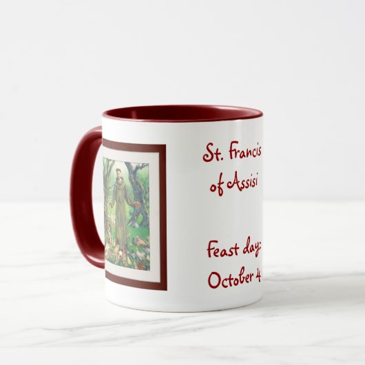 St Francis von Assisi Tasse (Vorderseite Links)