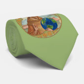 St. Francis von Assisi & The Environment (grün/b) Krawatte (Gerollt)