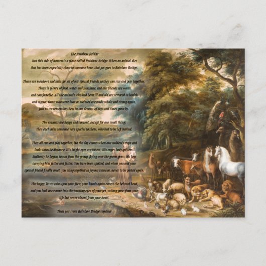 St. Francis von Assisi & The Rainbow Bridge Postkarte (Vorderseite)