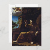 St. Francis von Assisi Trost durch einen Engel Postkarte (Vorne/Hinten)