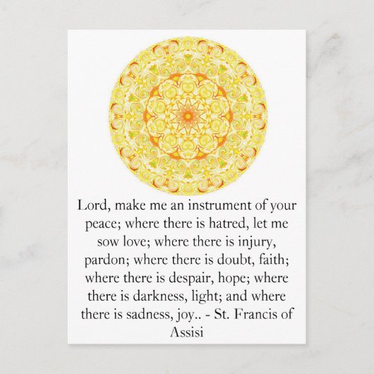 St. Francis von Assisi über FAITH Postkarte (Vorderseite)