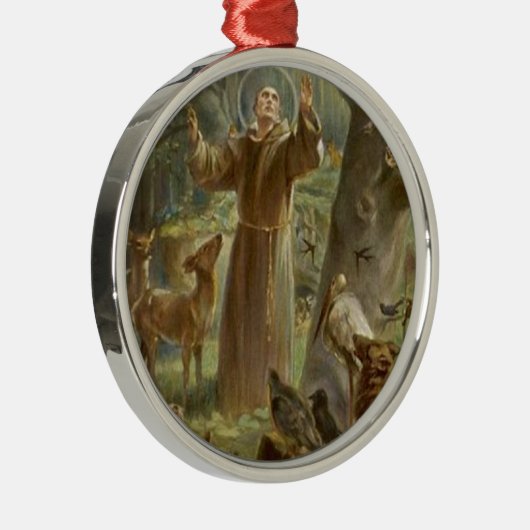 St Francis von Assisi umgab durch Tiere Ornament Aus Metall (Rechts)