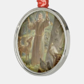 St Francis von Assisi umgab durch Tiere Ornament Aus Metall (Links)