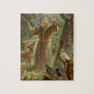 St Francis von Assisi umgab durch Tiere Puzzle