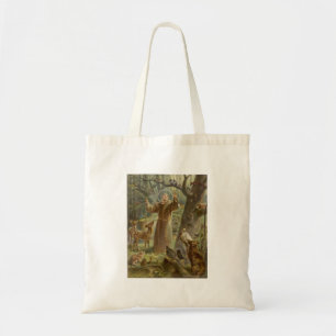St Francis von Assisi umgab durch Tiere Tragetasche
