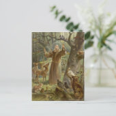 St. Francis von Assisi umgeben von Tieren Postkarte (Stehend Vorderseite)