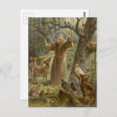 St. Francis von Assisi umgeben von Tieren Postkarte (Vorne/Hinten)