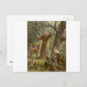 St. Francis von Assisi umgeben von Tieren Postkarte (Vorne/Hinten)