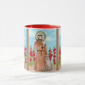 St. Francis von Assisi w Coyote Watercolor Geschen Tasse (Zentrum)
