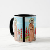 St. Francis von Assisi w Coyote Watercolor Geschen Tasse (Vorderseite Links)