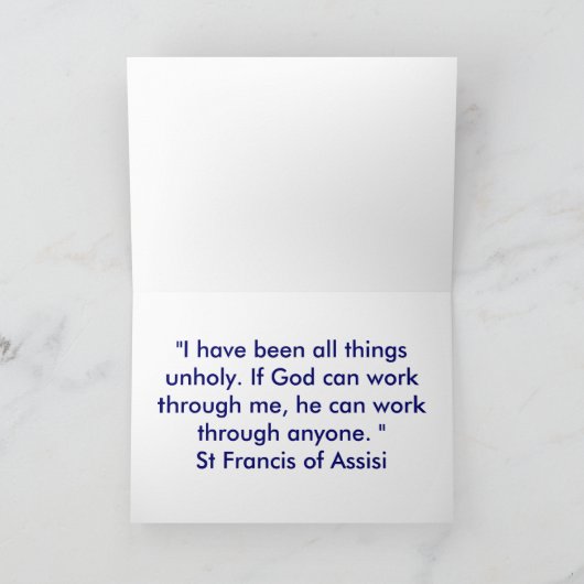 St. Francis von Assisi Zitat Karte (Innenseite)