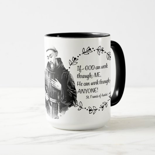 St Francis von Assisi-Zitat Tasse (VorderseiteRechts)