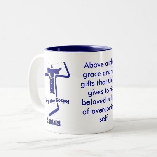 St Francis von Assisi Zweifarbige Tasse (Vorderseite Links)