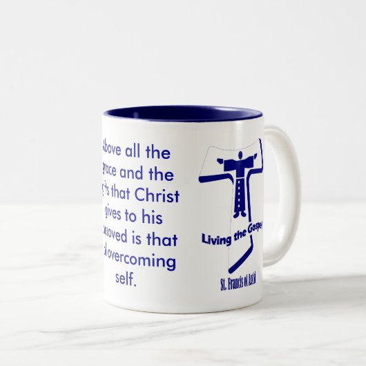 St Francis von Assisi Zweifarbige Tasse (VorderseiteRechts)