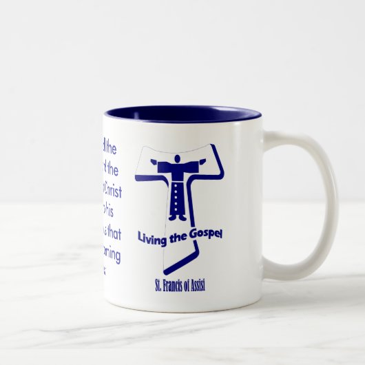 St Francis von Assisi Zweifarbige Tasse (Rechts)