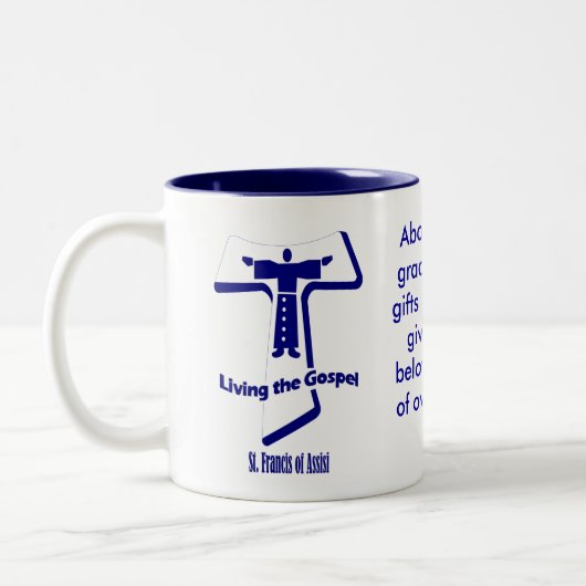 St Francis von Assisi Zweifarbige Tasse (Links)