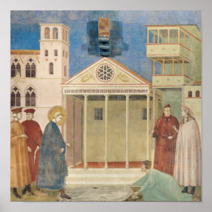 St. Francis von einem einfachen Mann geehrt, 1297- Poster
