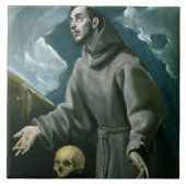 St Francis, welches die Schanden (Öl, empfängt auf Fliese (Vorderseite)
