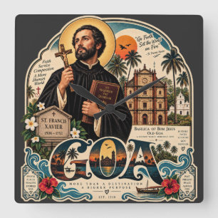 St. Francis Xavier – Goa-Erbe Quadratische Wanduhr