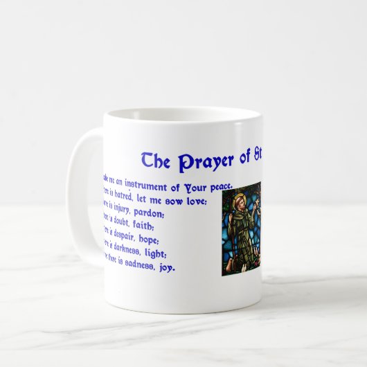 St- Francisgebets-Wickelrock Kaffeetasse (Vorderseite Links)