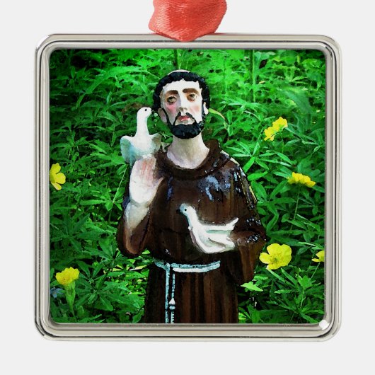 St- Francisweihnachtsverzierung Silbernes Ornament (Vorne)