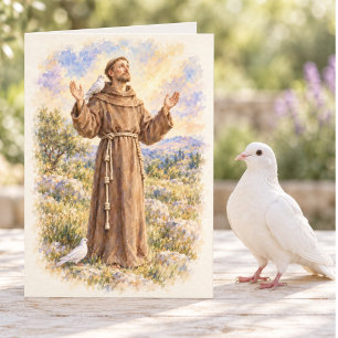St. Franz von Assisi Aquarell Friedensgebet Karte