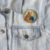 St. Franz von Assisi hält die Erde Button (Beispiel)