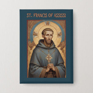 St. Franz von Assisi römisch-katholischer Button