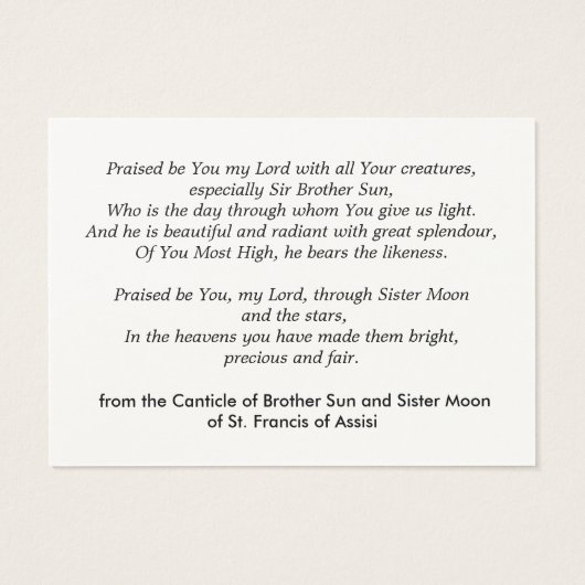 St. Franziskus (Rückseite)