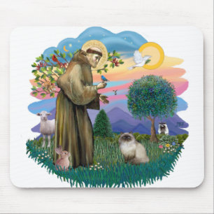 St. Franziskus (ff) - Seal Point Himalayan Katze Mousepad