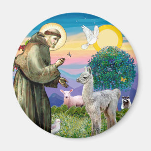 St. Franziskus und Llama-Baby Magnet