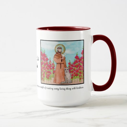 St. Franziskus von Assisi farbenfrohe Geschenke Tasse (Rechts)