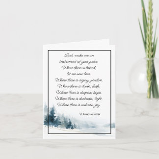 St. Franziskus von Assisi Gebet Winter Inspirieren Karte