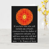 St. Franziskus von Assisi zitieren Tierrechte Karte (Gelbe Blume)