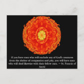 St. Franziskus von Assisi zitieren Tierrechte Postkarte (Vorderseite)