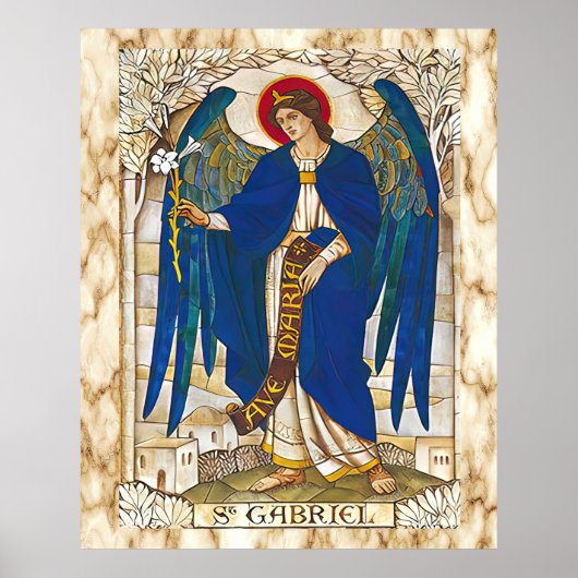 St Gabriel Archangel Angel Katholische Heilige Poster (Vorne)