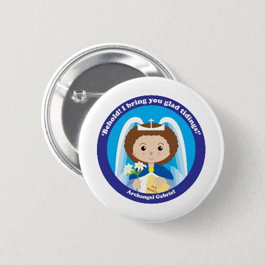 St Gabriel der Erzengel Button (Vorne & Hinten)