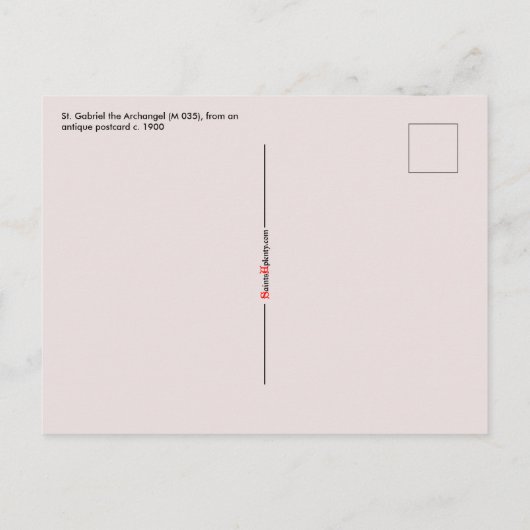 St. Gabriel der Erzengel (M 035) Postkarte (Rückseite)