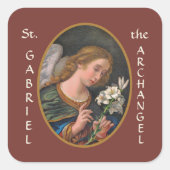 St. Gabriel der Erzengel (M 035) Quadratischer Aufkleber (Vorderseite)